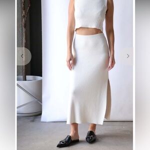 Loulou Studio Aalis Skirt Ivory Size Large NWOT